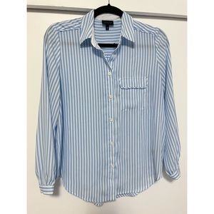 WhoWhatWear Silky Stripe Button Down